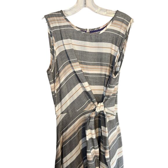 Violet Weekend Large Wrap Women's Sleeveless Sun Dress Stripe Miss Size 12 14 - Picture 1 of 6